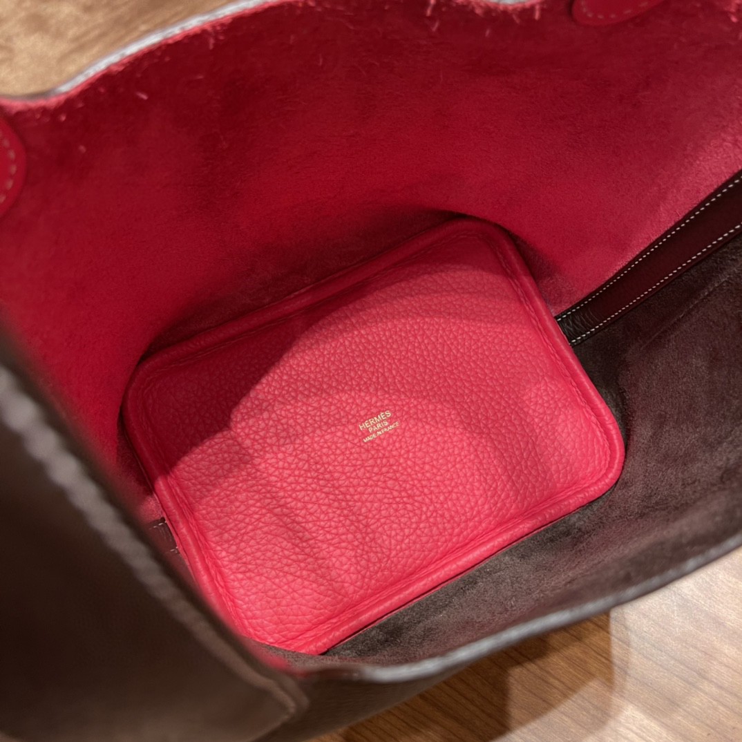 HERMES picotin 18cm 超级百搭的菜篮子 入门款 实用款，容量大 超级推荐 46 乌木色 拼i6 极致粉 金扣