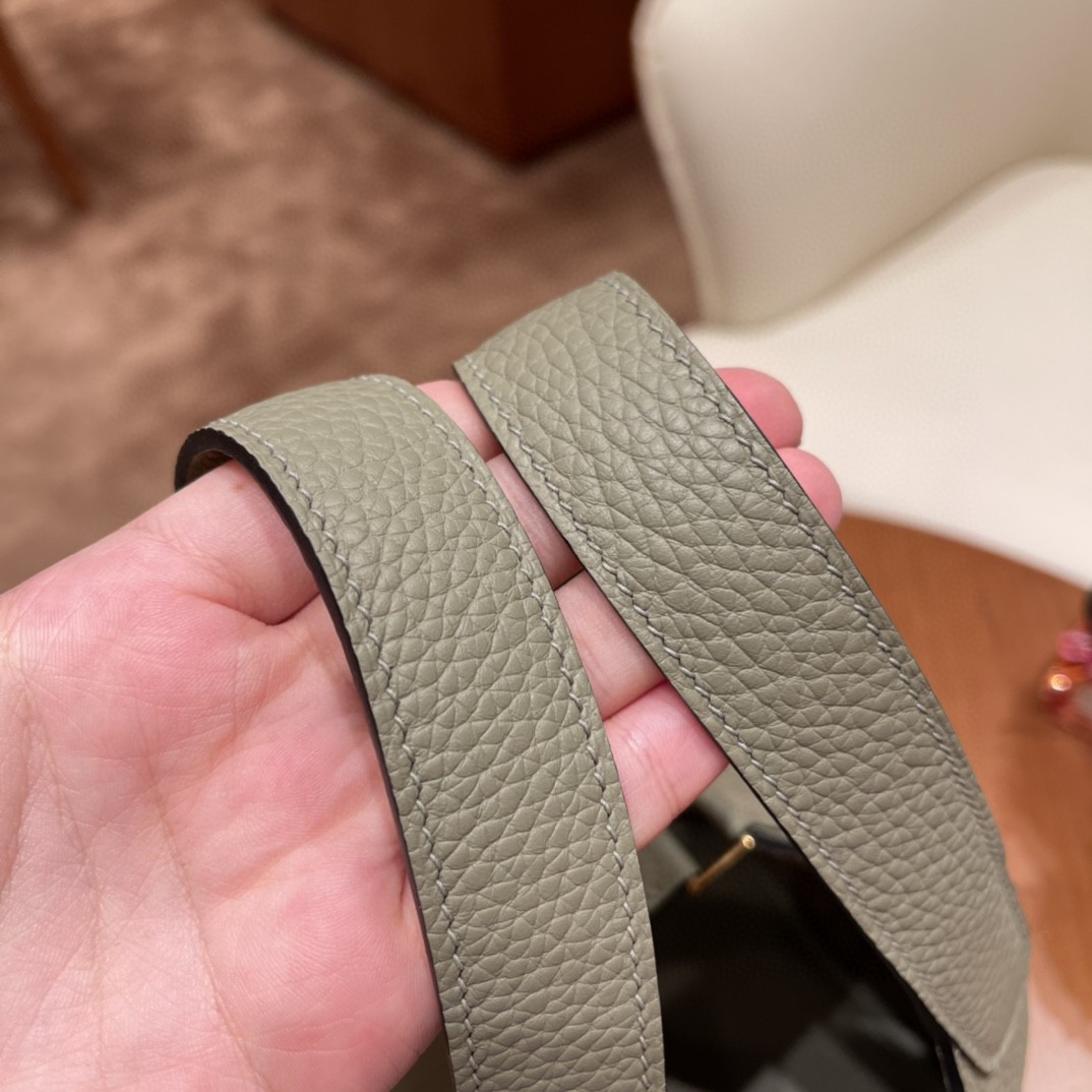 HERMES picotin 18cm 超级百搭的菜篮子 入门款实用款，容量大 超级推荐 Tc皮 Q1 鼠尾草绿 金扣