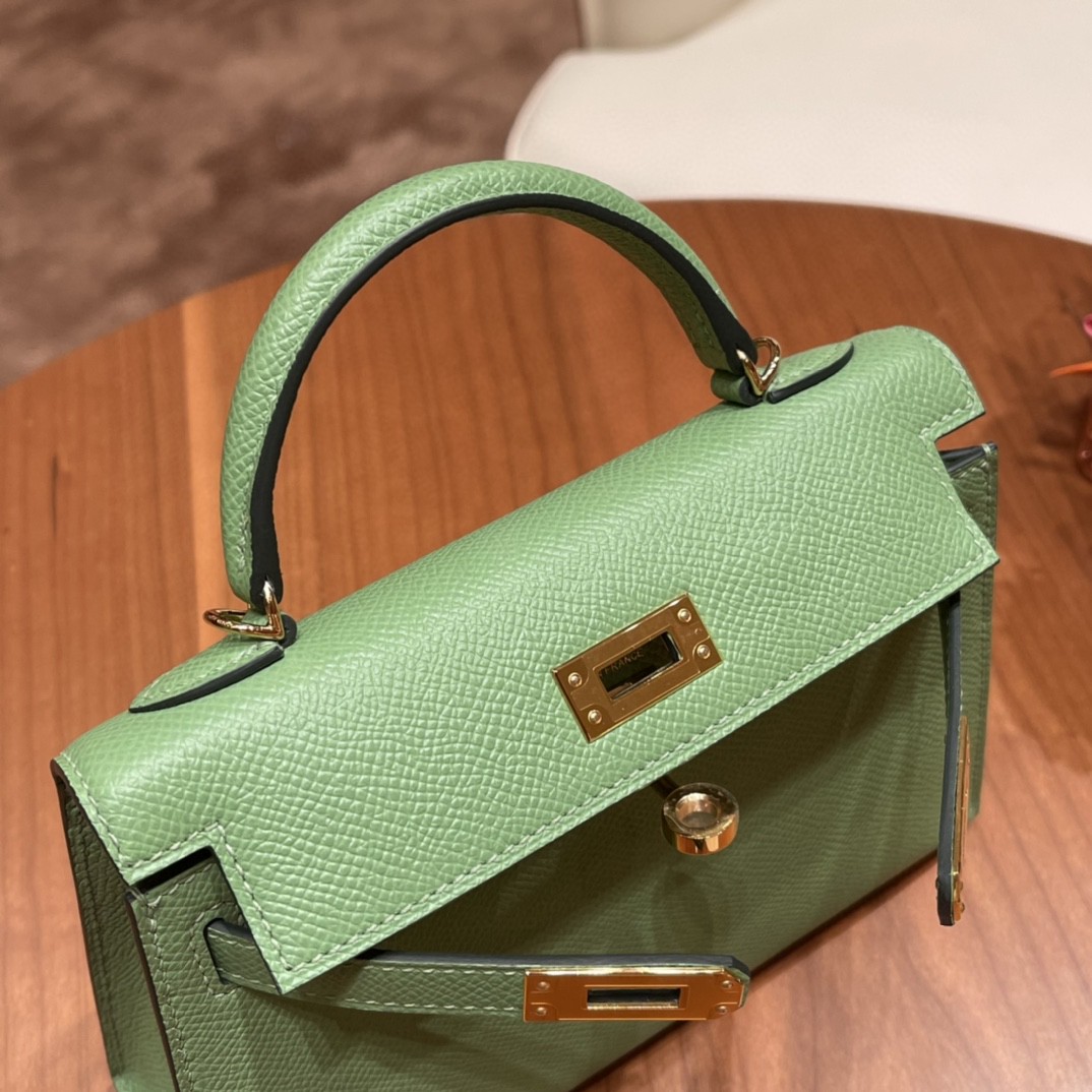 Hermes Mini Kelly 二代 特别精致小巧 热销度 EPSOM 皮 牛油果绿