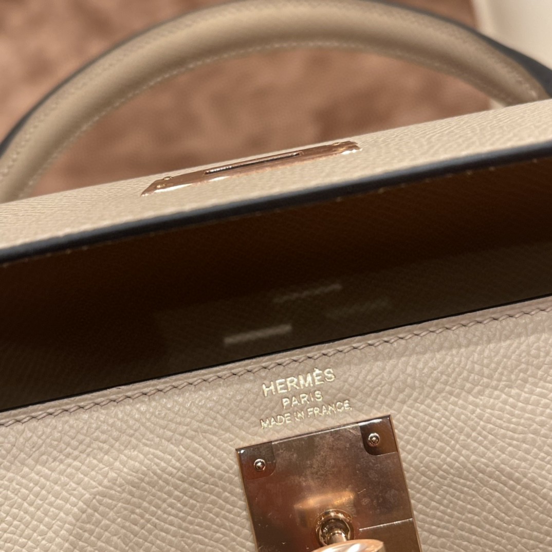 HERMES 爱马仕 28 Kelly S2 风衣灰 玫瑰金扣 原厂皮 代购品质