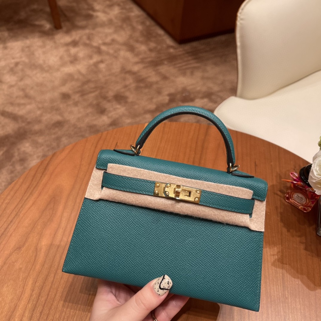 Hermes Mini Kelly 二代 特别精致小巧 热销度 EPSOM 皮 祖母绿