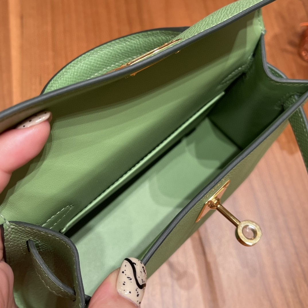 Hermes Mini Kelly 二代 特别精致小巧 热销度 EPSOM 皮 牛油果绿