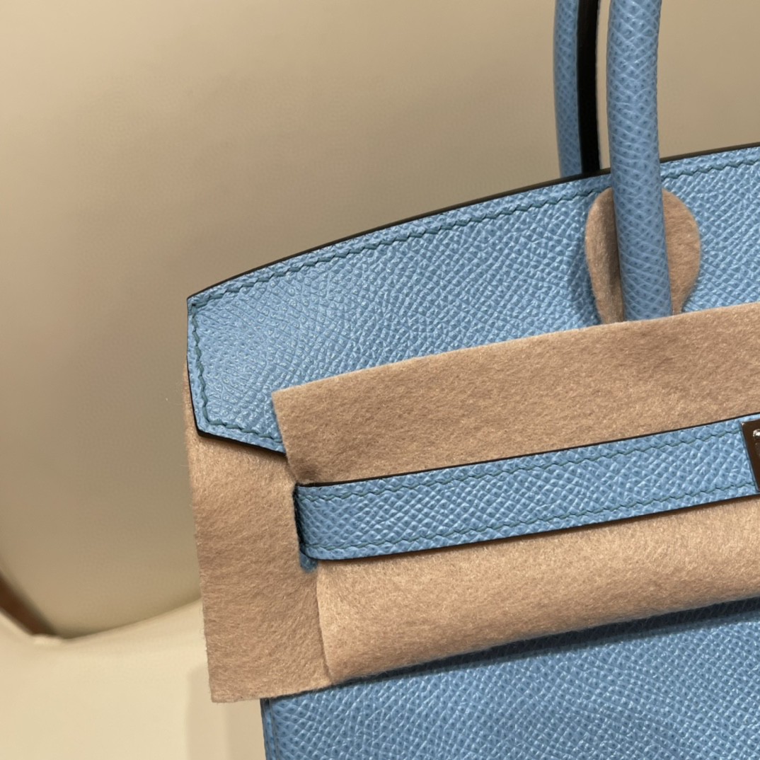 HERMES 爱马仕 Birkin 25  Epsom 皮 7N 糖果蓝 银扣