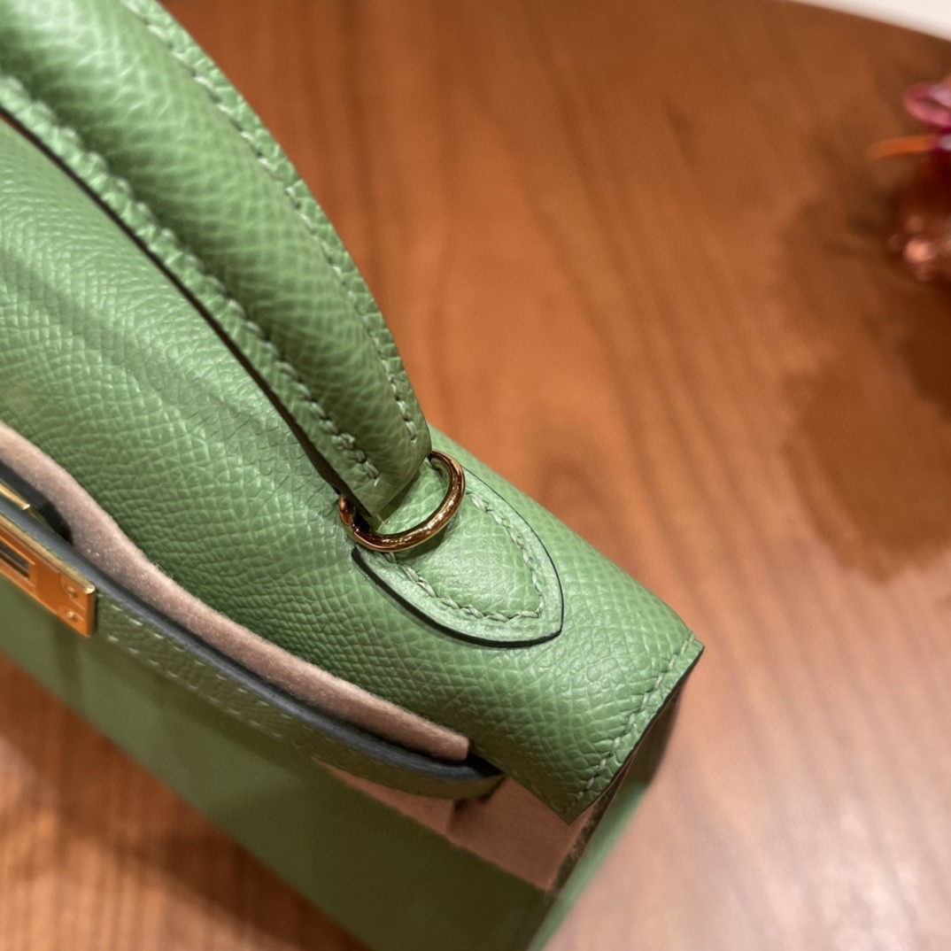 Hermes Mini Kelly 二代 特别精致小巧 热销度 EPSOM 皮 牛油果绿