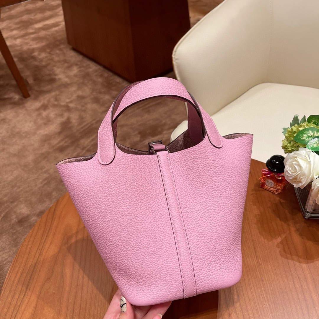 HERMES picotin 18cm 超级百搭的菜篮子 入门款实用款，容量大 超级推荐 Tc皮 X9 锦葵紫 银扣