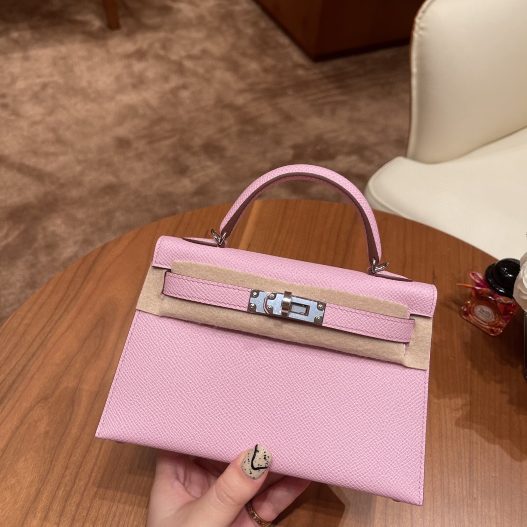 Hermes Mini Kelly 二代 特别精致小巧 热销度 EPSOM 皮 粉色