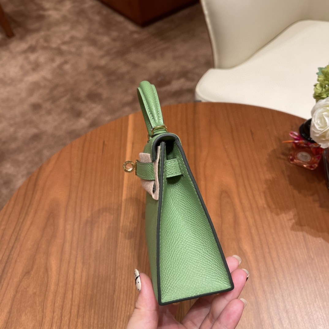 Hermes Mini Kelly 二代 特别精致小巧 热销度 EPSOM 皮 牛油果绿