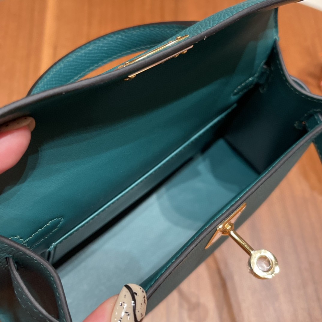 Hermes Mini Kelly 二代 特别精致小巧 热销度 EPSOM 皮 祖母绿