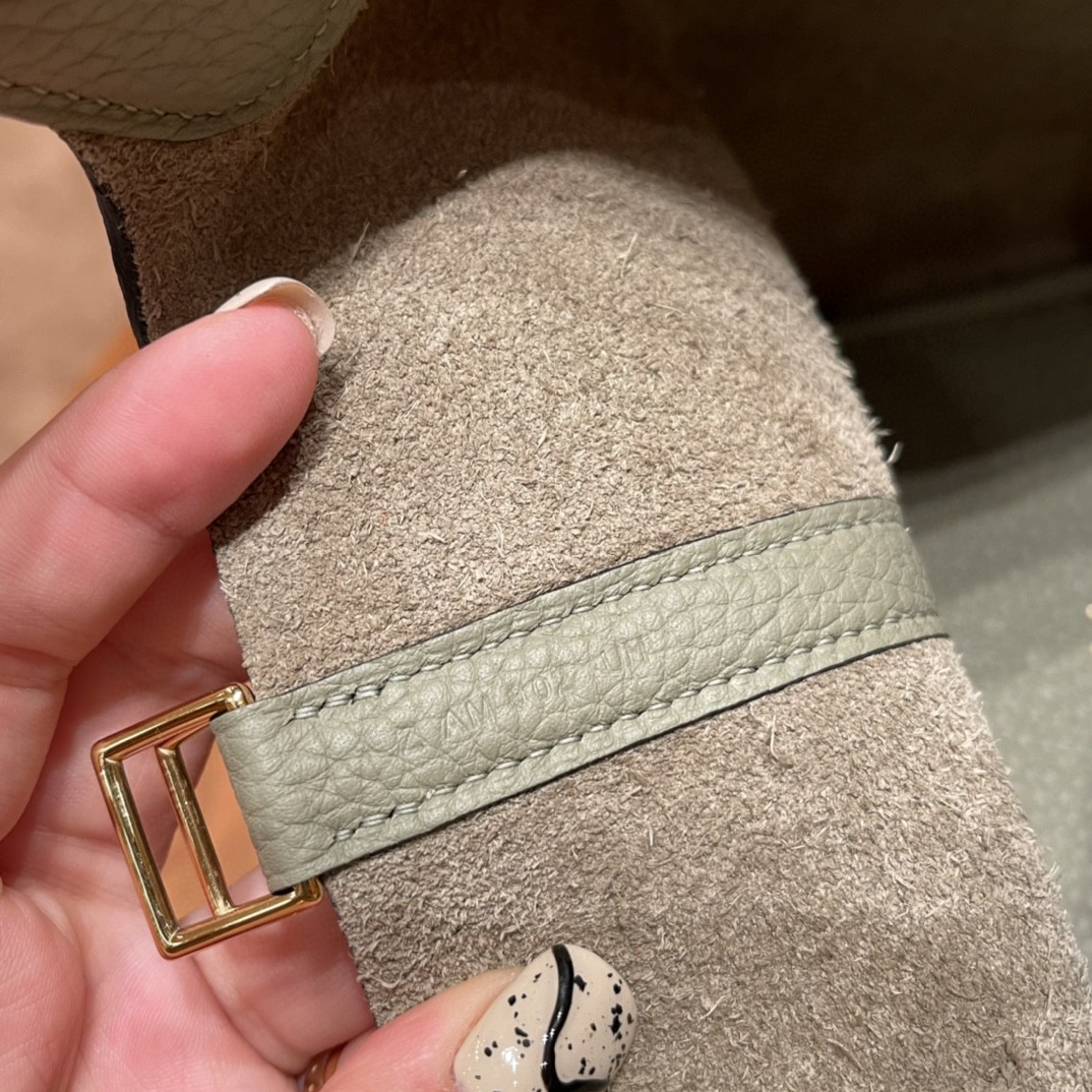 HERMES picotin 18cm 超级百搭的菜篮子 入门款实用款，容量大 超级推荐 Tc皮 Q1 鼠尾草绿 金扣