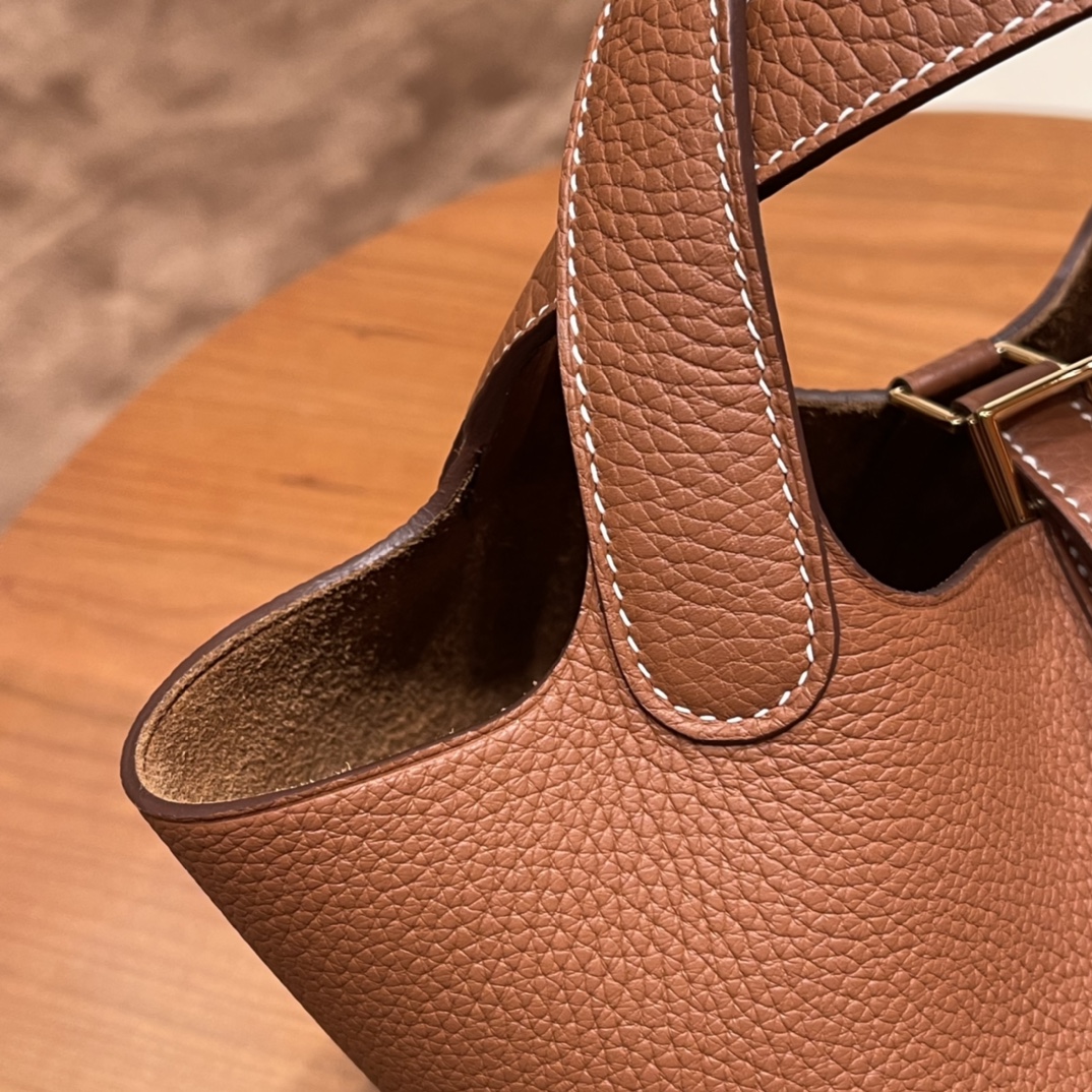 Hermes picotin 18cm 各种风格都能驾驭的了的菜篮子 clemence 皮  37 金棕 金扣