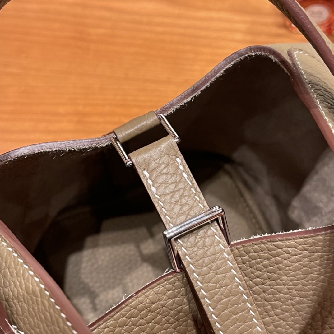 Hermes picotin 18cm 各种风格都能驾驭的了的菜篮子 clemence 皮 18 大象灰 银扣