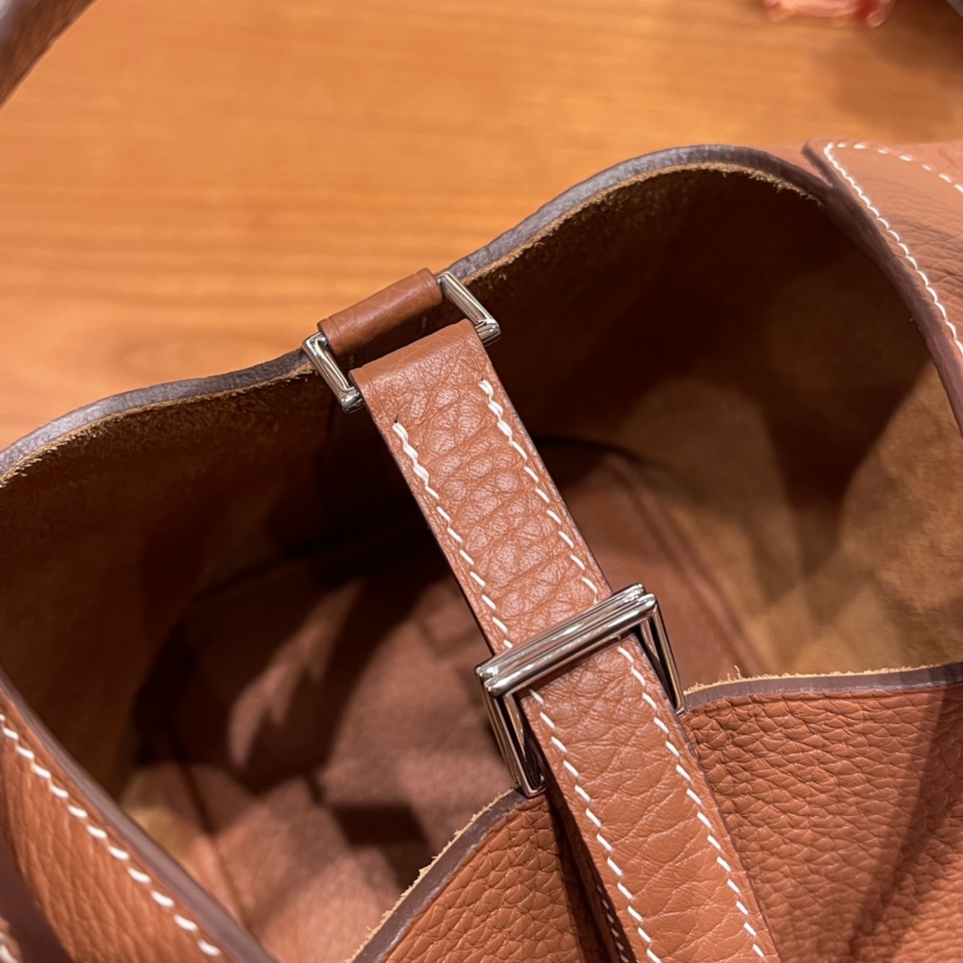 Hermes picotin 18cm 各种风格都能驾驭的了的菜篮子 clemence 皮 37 金棕 银扣