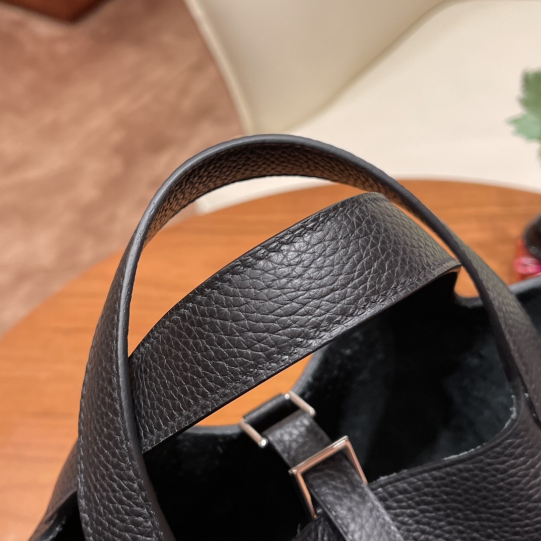Hermes picotin 18cm 各种风格都能驾驭的了的菜篮子 clemence 皮 89 黑色 银扣