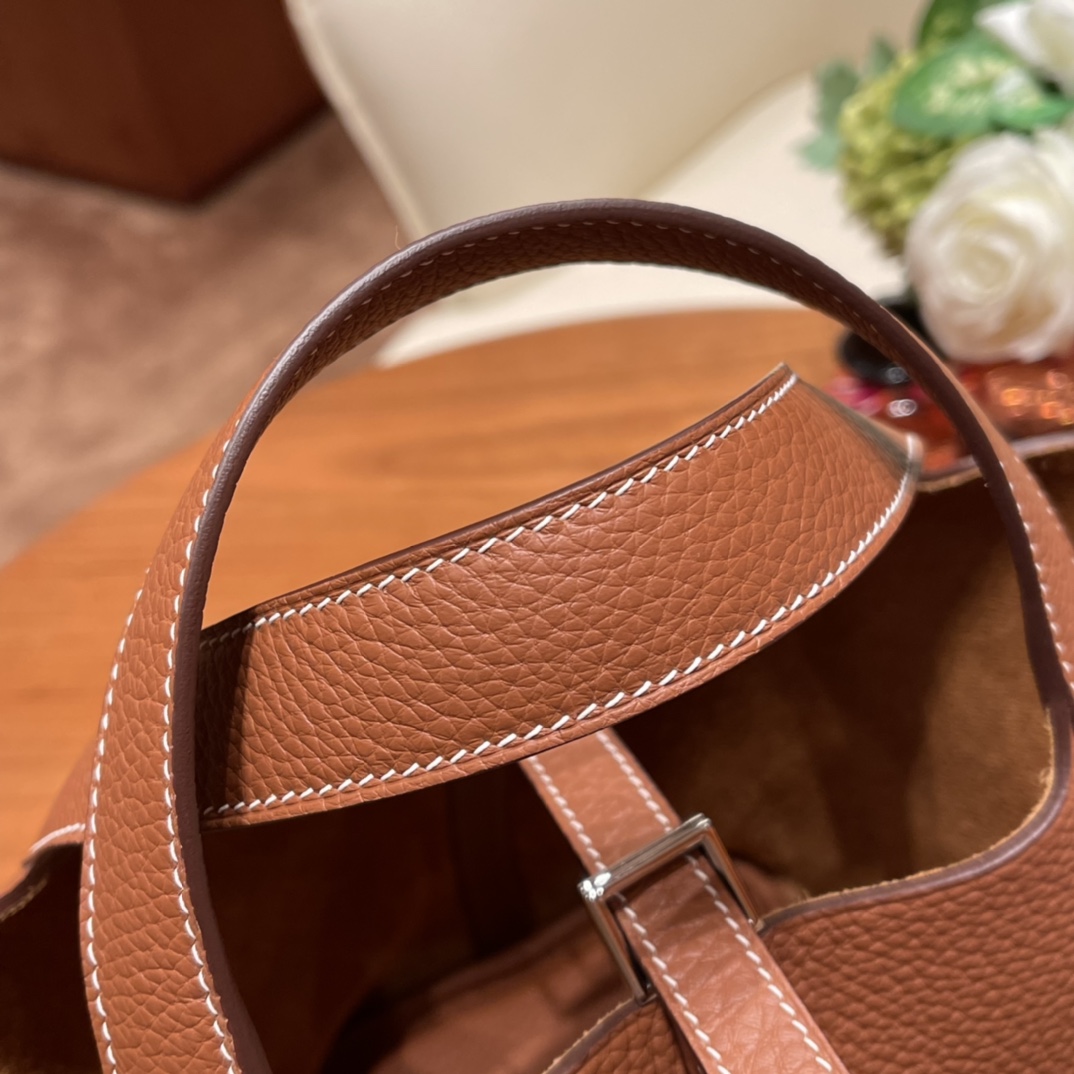 Hermes picotin 18cm 各种风格都能驾驭的了的菜篮子 clemence 皮 37 金棕 银扣