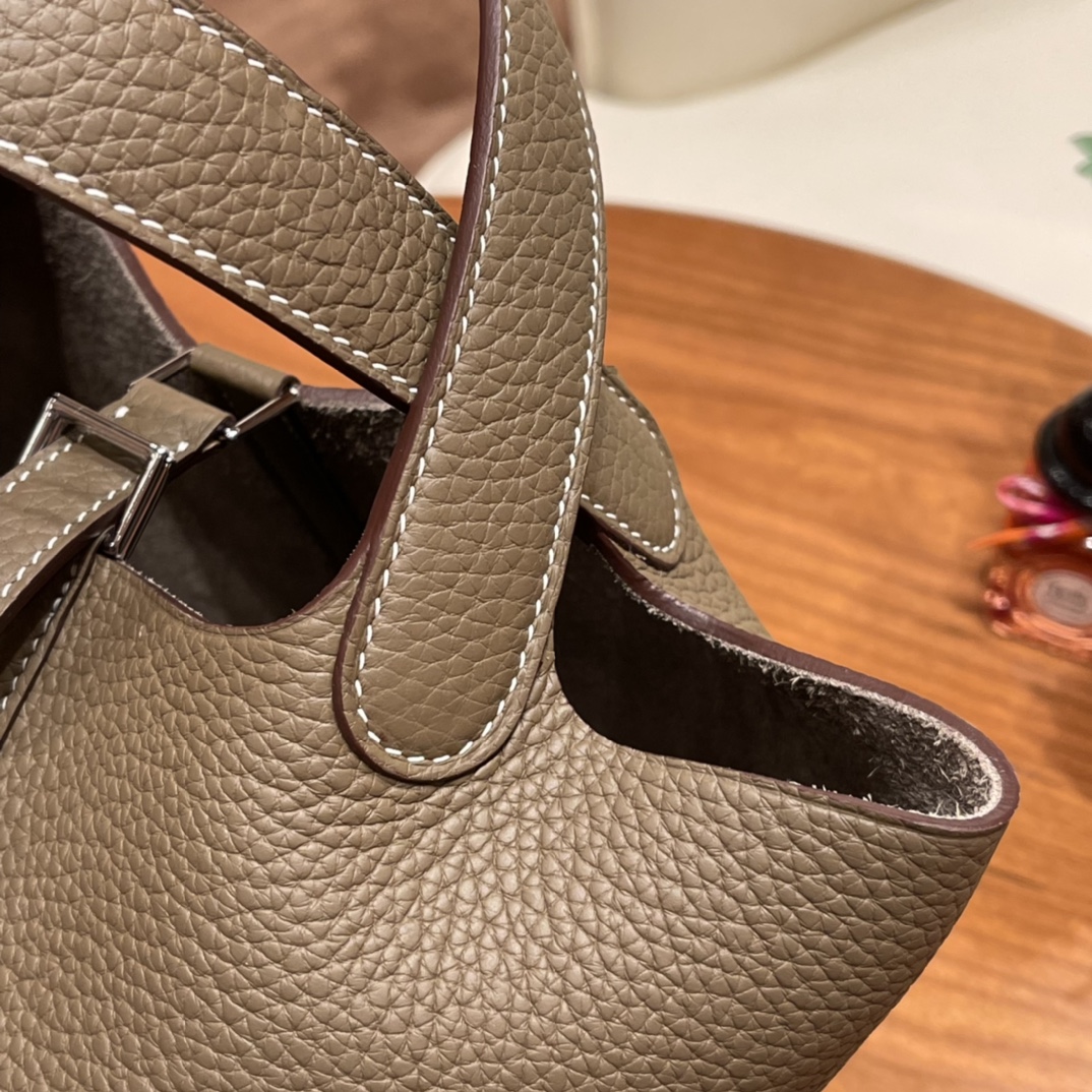 Hermes picotin 18cm 各种风格都能驾驭的了的菜篮子 clemence 皮 18 大象灰 银扣