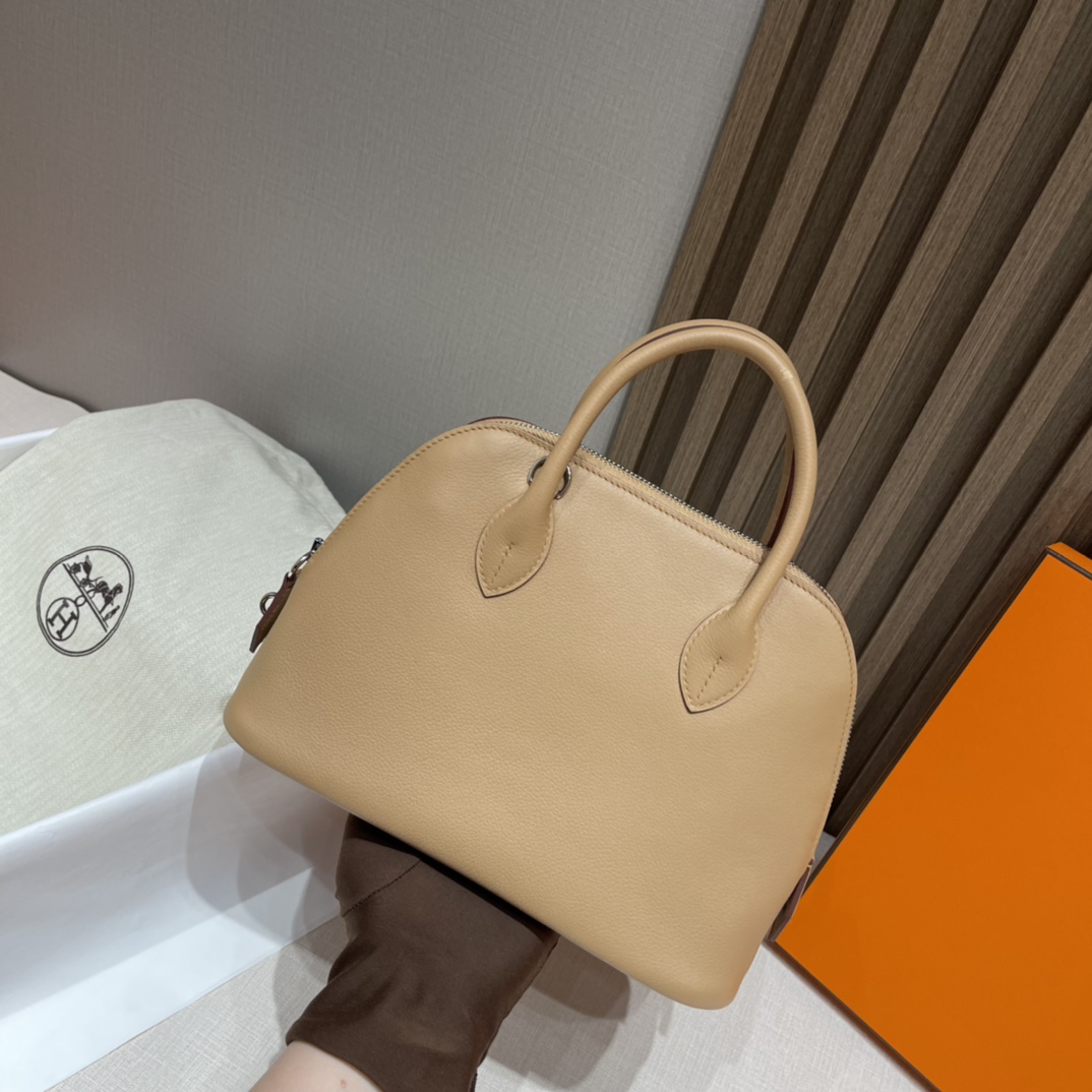 HERMES 爱马仕 Bolide 25cm Evercolor皮 0M 玛萨拉茶色Chai 温温柔柔的奶茶色