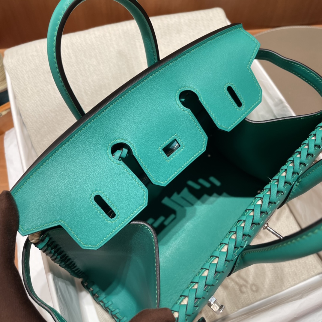 HERMES 爱马仕 Birkin Picnic 野餐包 限量版 夏天的快乐竟然是是竹子给的 Swift 6w 薄荷绿