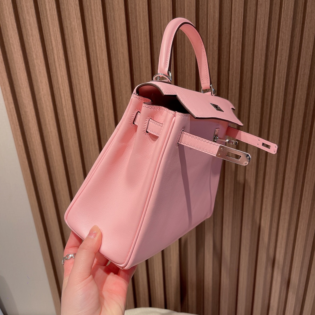 HERMES 爱马仕 Kelly 25cm swift皮 3Q粉 Rose Sakura 温柔之最 是多少人心中的白月光