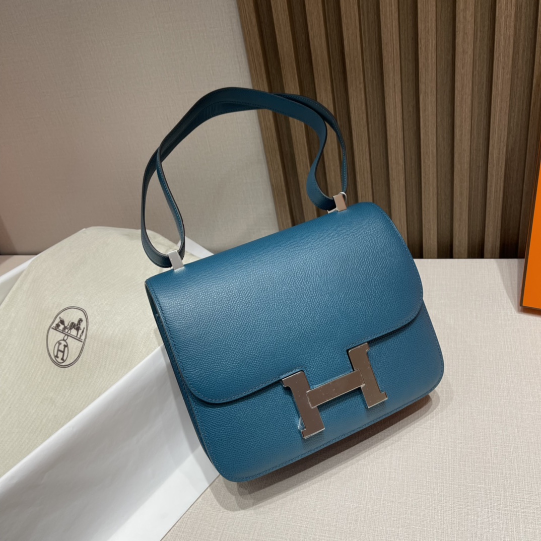 HERMES 爱马仕 Constance 24cm Epsom皮 W0 博斯普鲁斯海峡绿