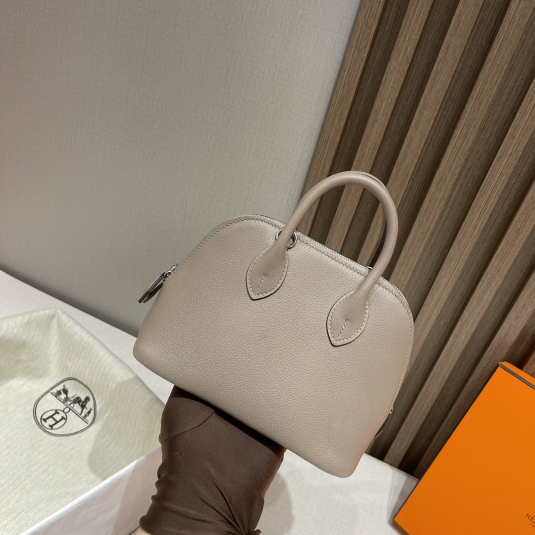 HERMES Bolide mini Evercolor皮 M8 沥青灰Gris Asphalte 可可爱爱 小个子也轻松驾驭