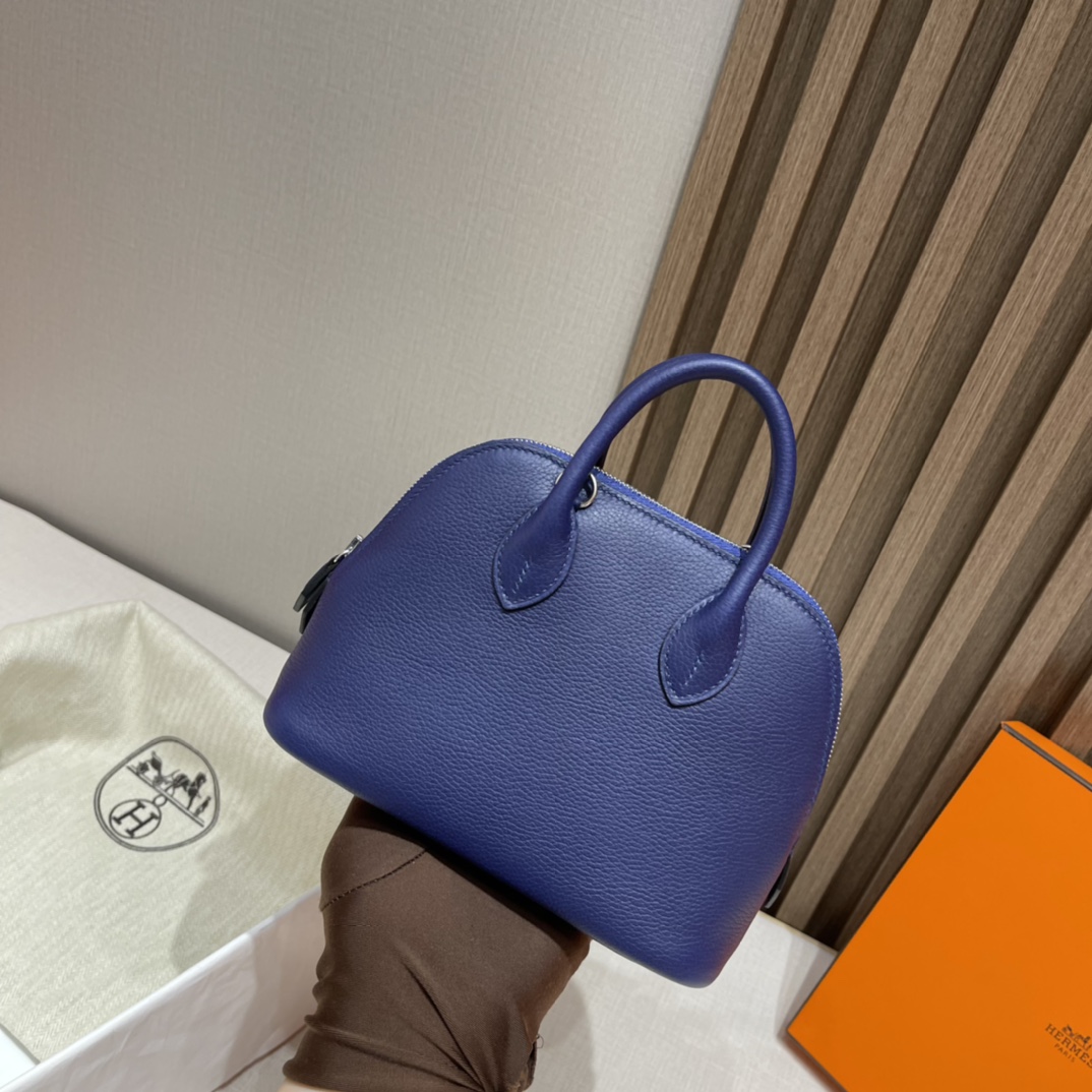 HERMES Bolide mini Evercolor皮 M3 水墨蓝Blue Encre 可可爱爱 小个子也轻松驾驭