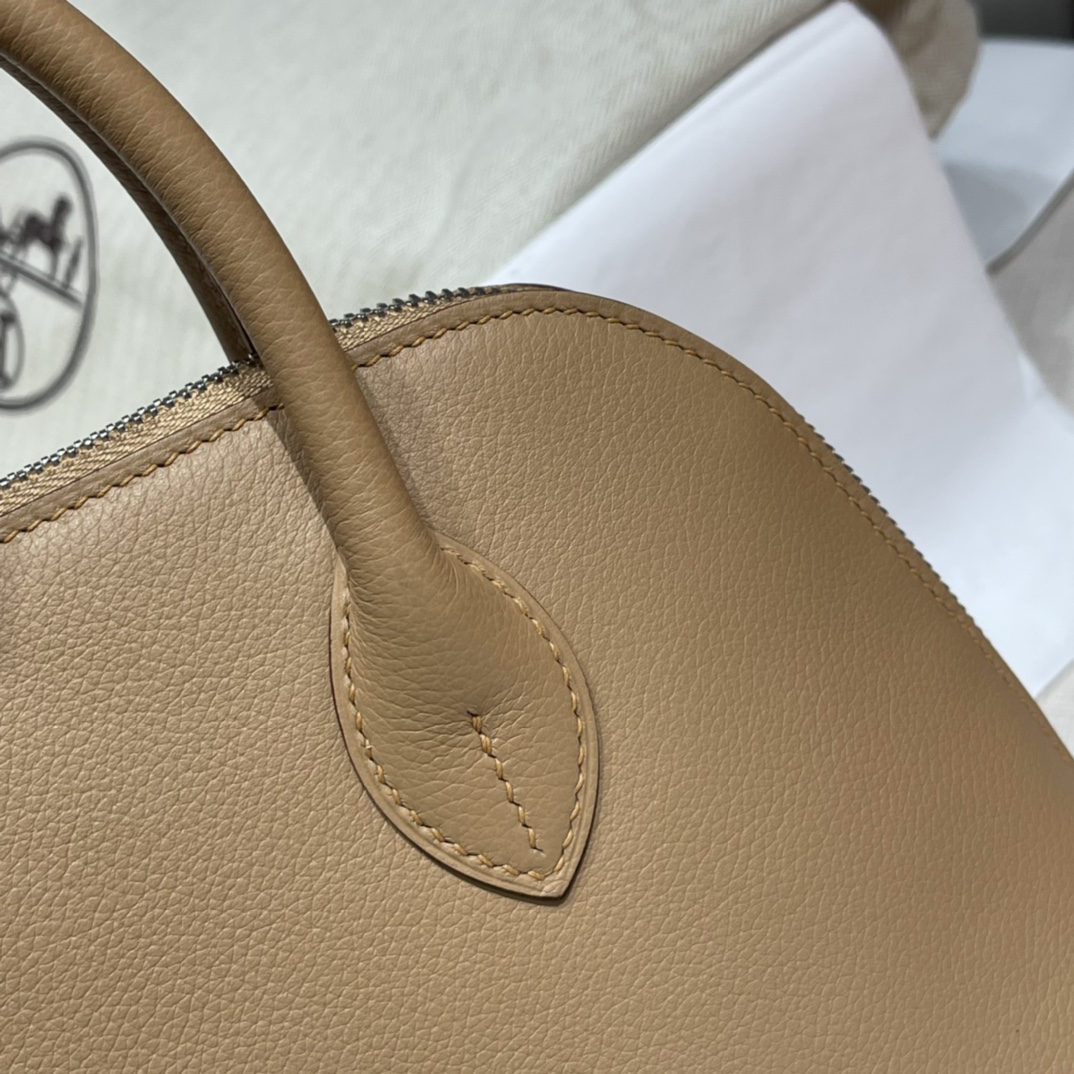 HERMES 爱马仕 Bolide 25cm Evercolor皮 0M 玛萨拉茶色Chai 温温柔柔的奶茶色