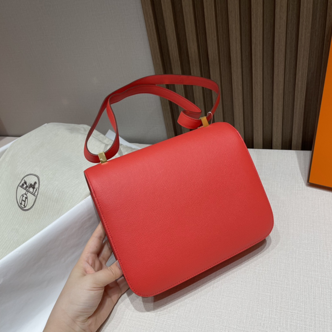 HERMES 爱马仕 Constance 康康 Constance 24cm Epsom皮 T5 西瓜红Rose Jaipur