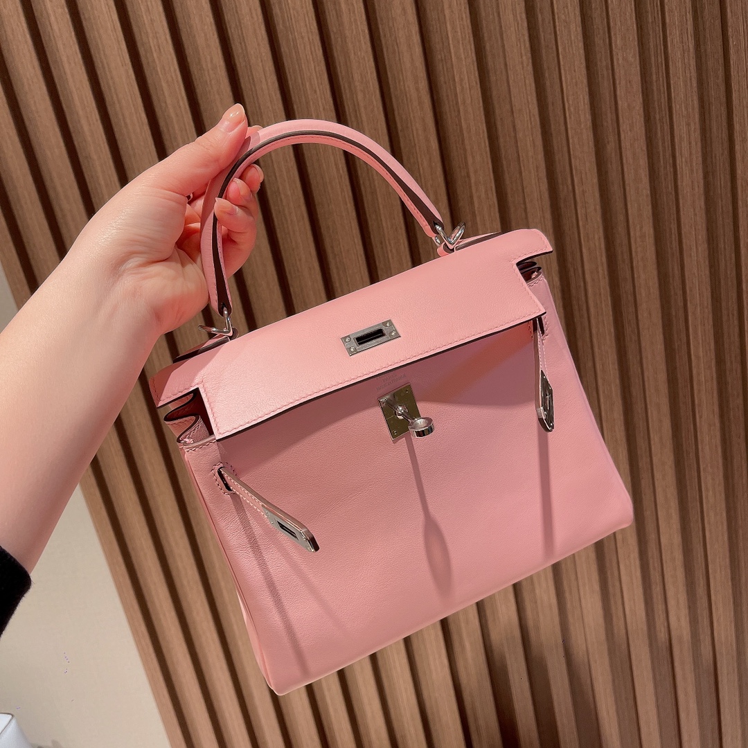 HERMES 爱马仕 Kelly 25cm swift皮 3Q粉 Rose Sakura 温柔之最 是多少人心中的白月光