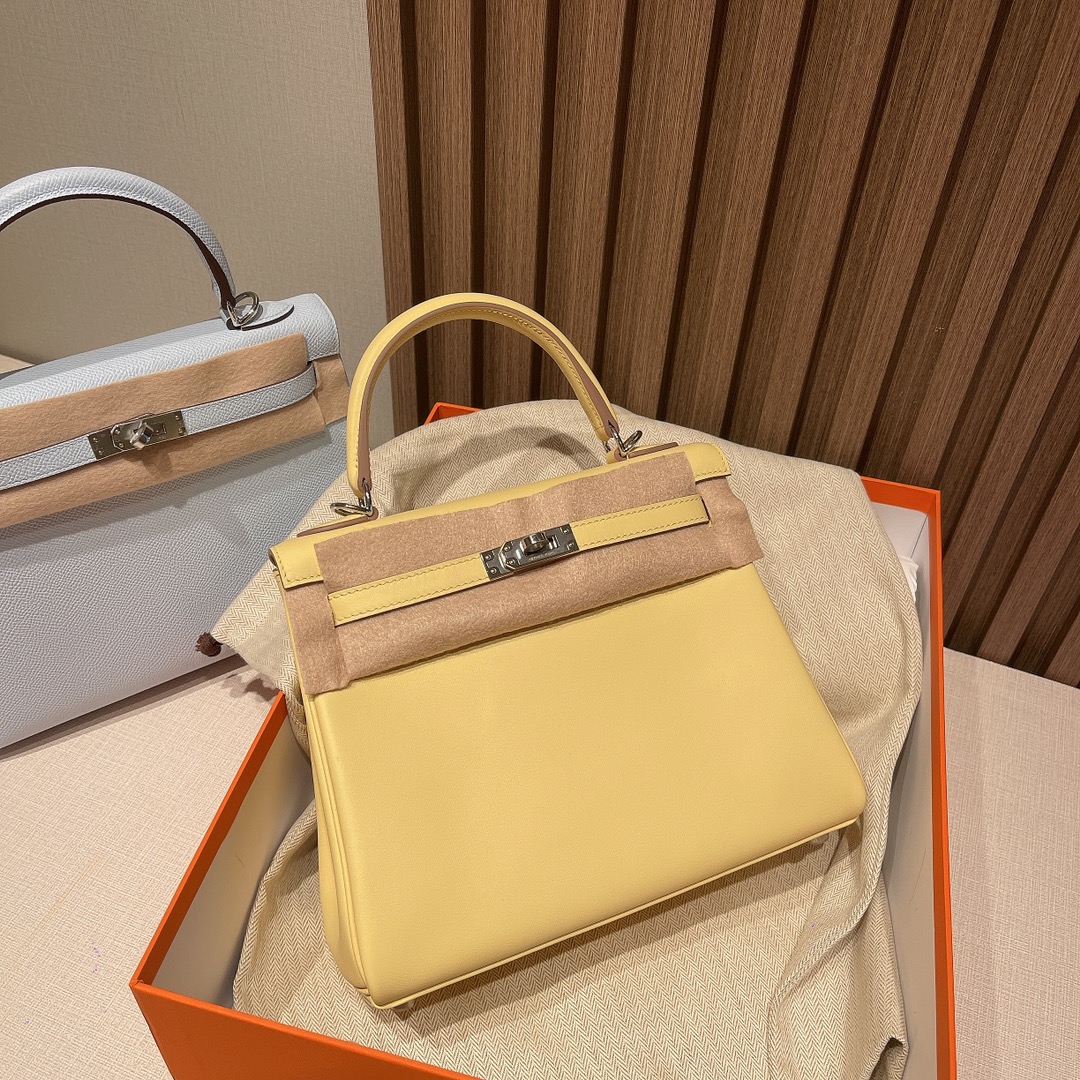 HERMES 爱马仕 Kelly 25cm 1Z 小鸡黄 专属夏季的一抹黄 嫩得掐出水
