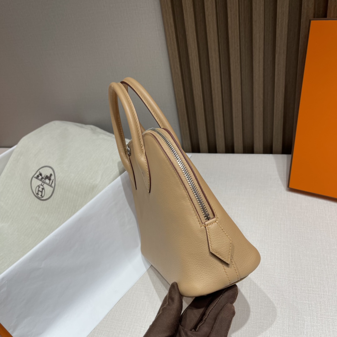 HERMES 爱马仕 Bolide 25cm Evercolor皮 0M 玛萨拉茶色Chai 温温柔柔的奶茶色