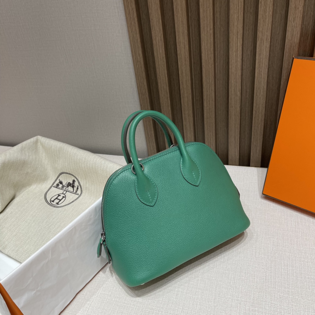HERMES Bolide mini Evercolor皮 U4 丝绒绿Vert Vertigo 可可爱爱 小个子也轻松驾驭