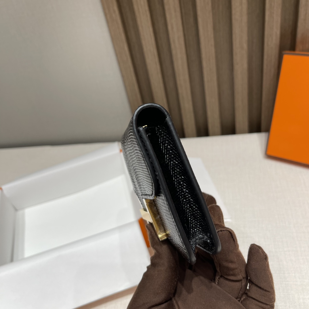 HERMES 爱马仕 Constance Slim 蜥蜴皮 89 黑色Noir 金扣 小黑金太厉害了 就透露出质感两个字 现货不用等