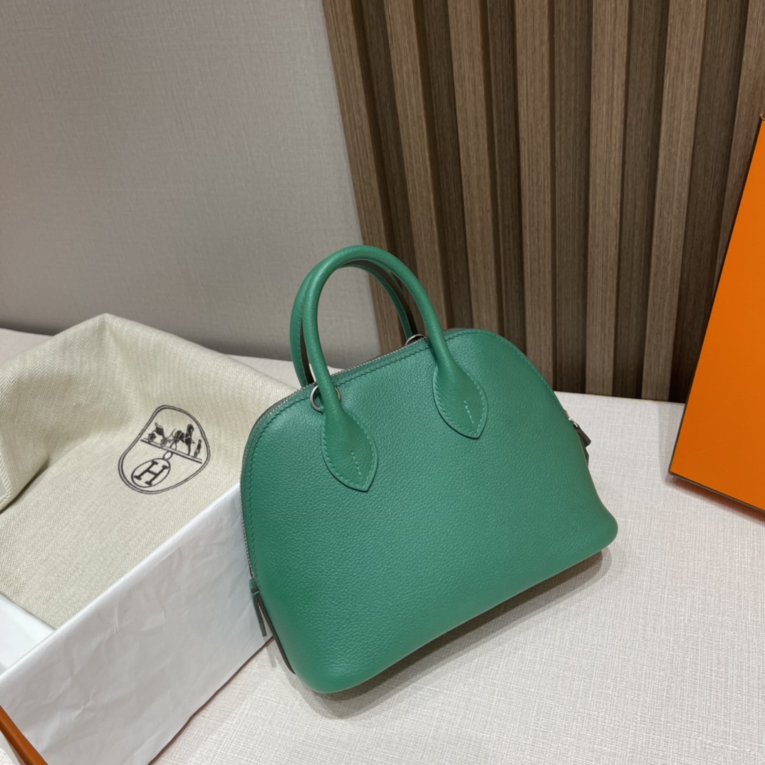 HERMES Bolide mini Evercolor皮 U4 丝绒绿Vert Vertigo 可可爱爱 小个子也轻松驾驭