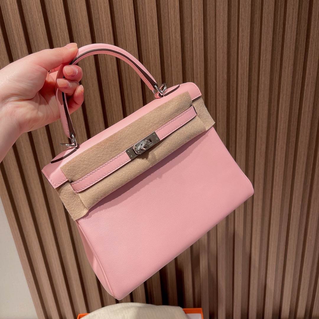 HERMES 爱马仕 Kelly 25cm swift皮 3Q粉 Rose Sakura 温柔之最 是多少人心中的白月光