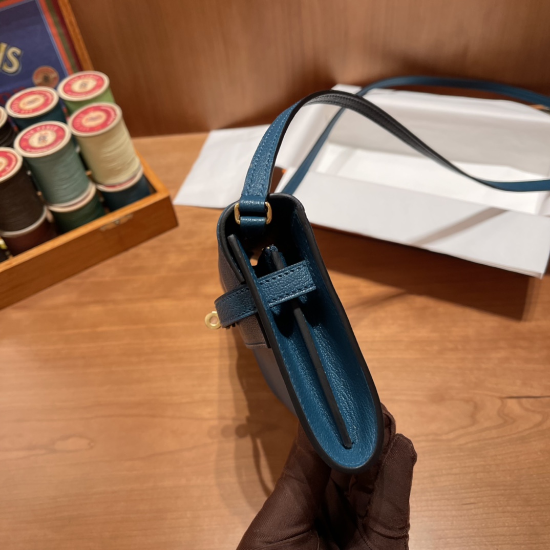 HERMES 爱马仕Kelly to go小斜挎 山羊皮Chevre Mysore 进口蜜蜡线 全手工制作