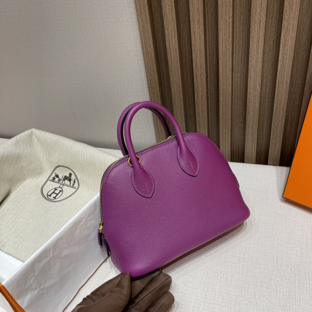 HERMES Bolide mini Evercolor皮 P9 海葵紫Anemone 可可爱爱 小个子也轻松驾驭