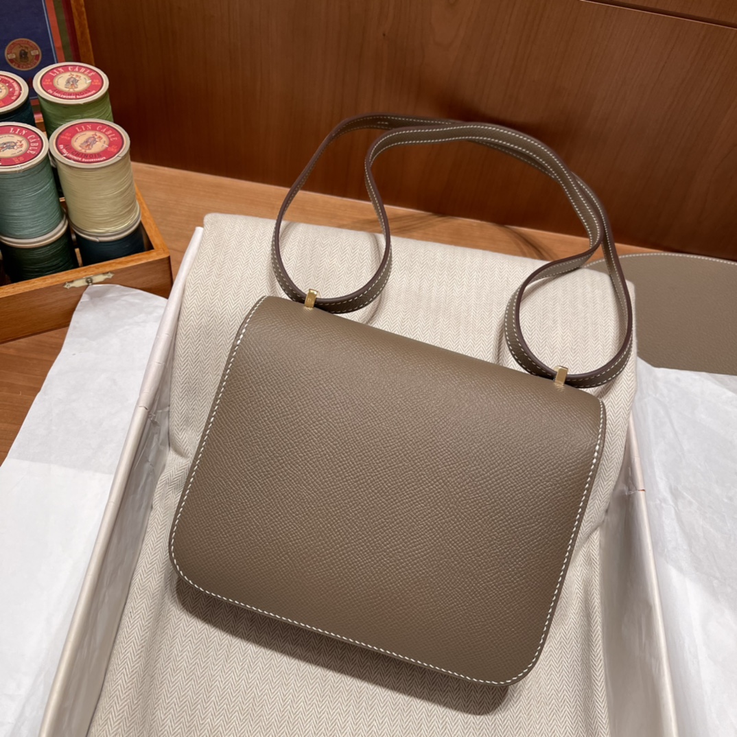 HERMES 爱马仕 现货 Constance 18cm Epsom皮 18 大象灰