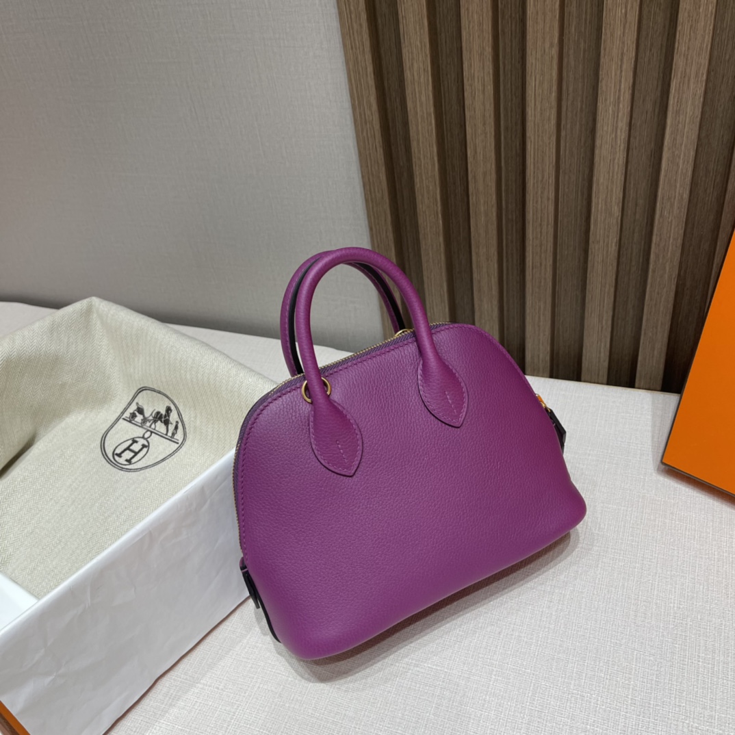 HERMES Bolide mini Evercolor皮 P9 海葵紫Anemone 可可爱爱 小个子也轻松驾驭