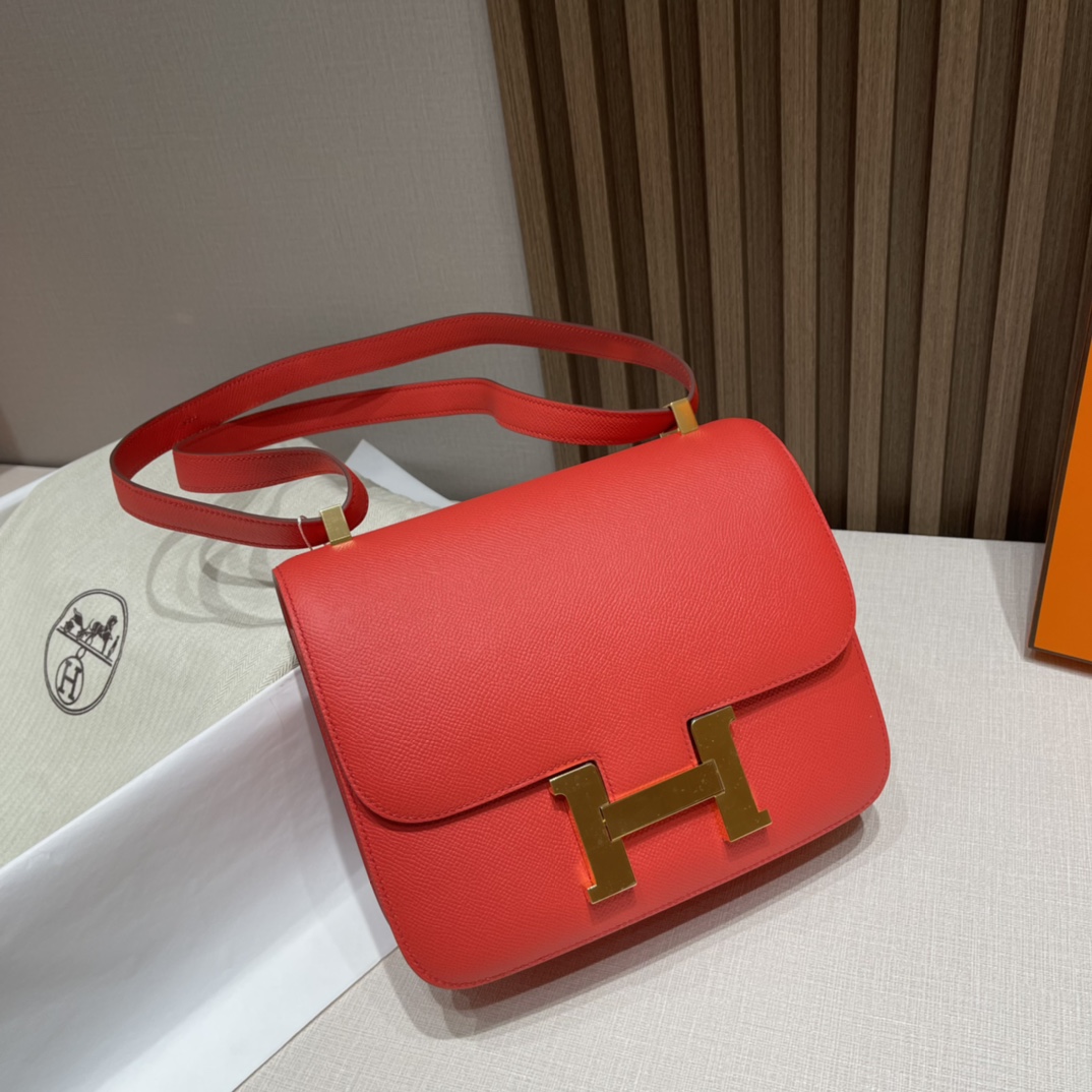 HERMES 爱马仕 Constance 康康 Constance 24cm Epsom皮 T5 西瓜红Rose Jaipur