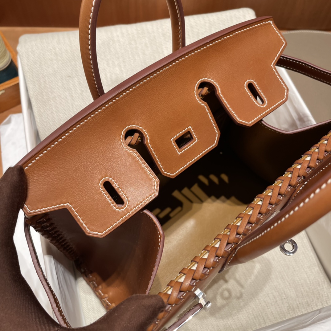 HERMES 爱马仕 Birkin Picnic 野餐包 限量版 夏天的快乐竟然是是竹子给的 Barenia马鞍皮 CK37 金棕色