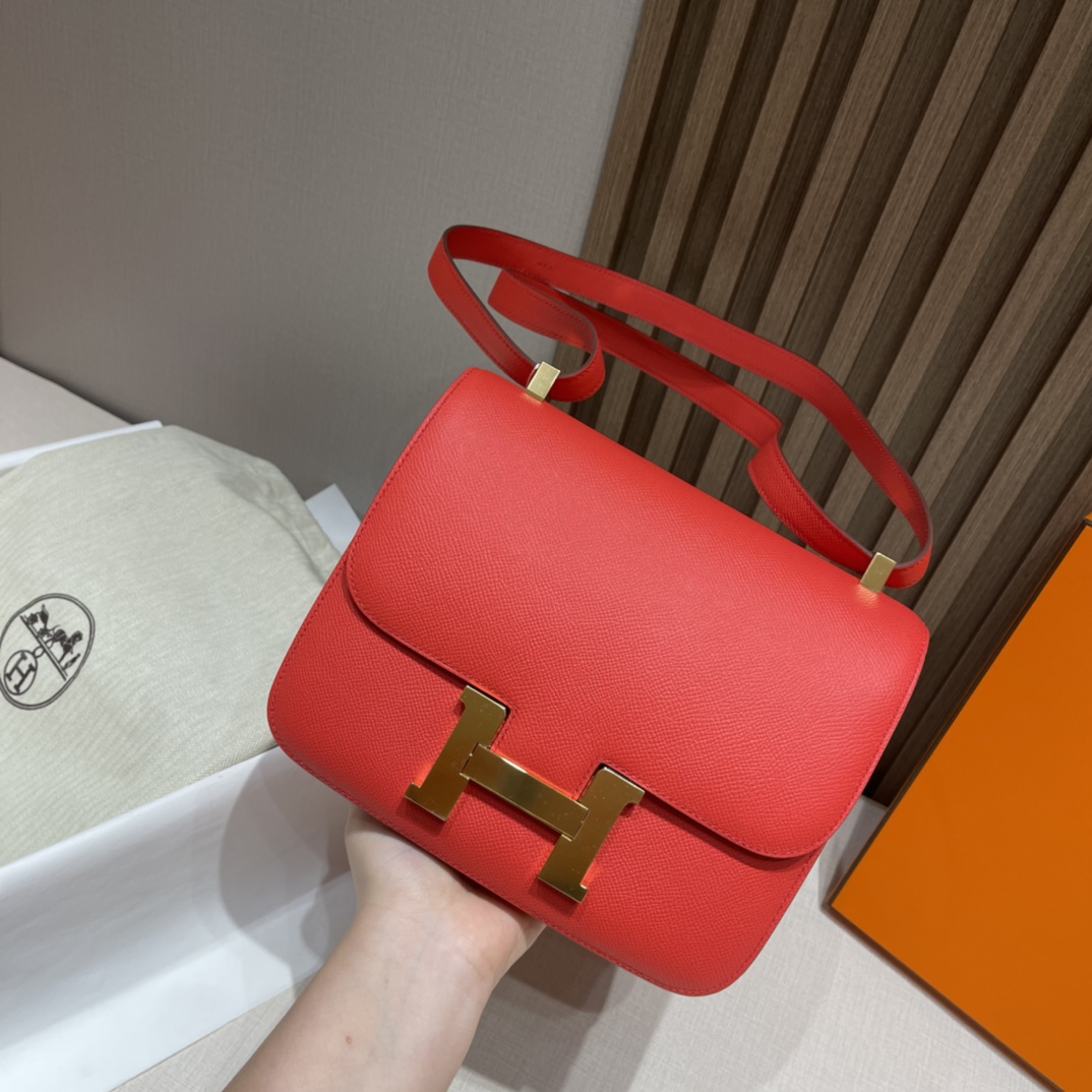 HERMES 爱马仕 Constance 康康 Constance 24cm Epsom皮 T5 西瓜红Rose Jaipur