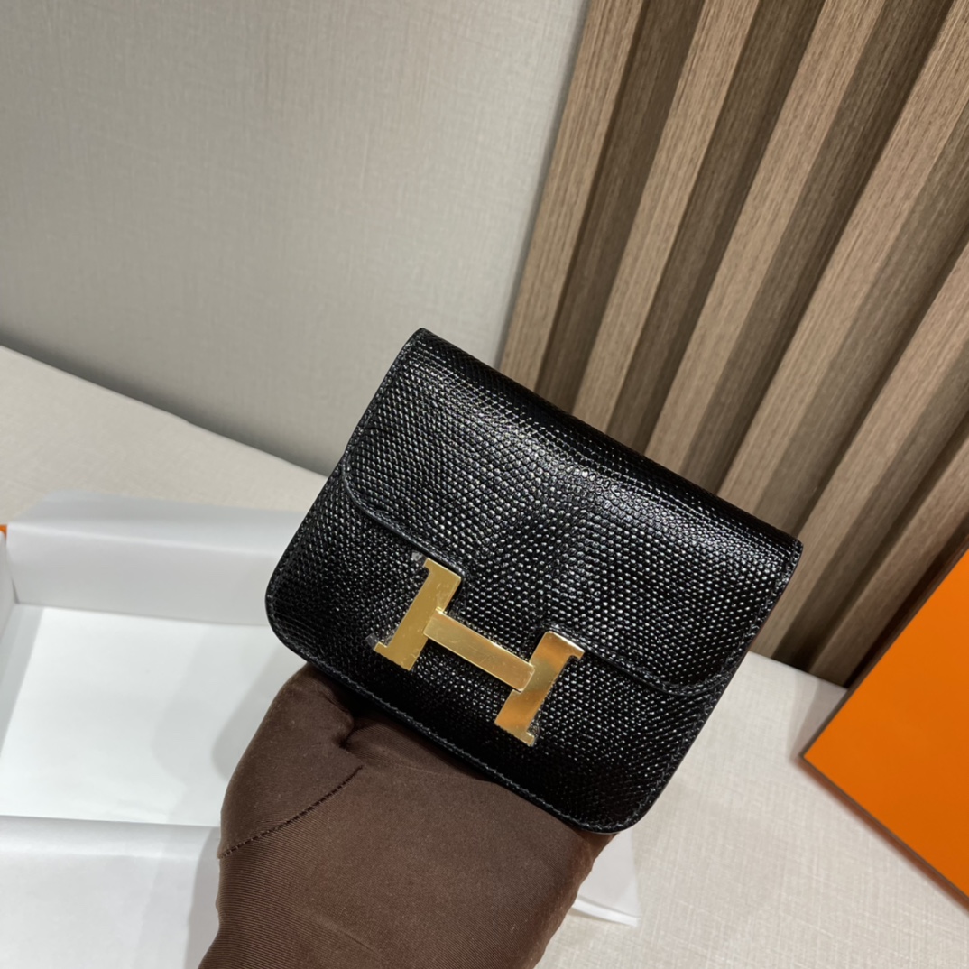 HERMES 爱马仕 Constance Slim 蜥蜴皮 89 黑色Noir 金扣 小黑金太厉害了 就透露出质感两个字 现货不用等