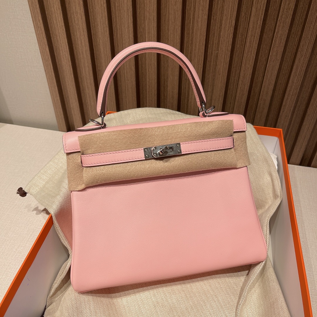 HERMES 爱马仕 Kelly 25cm swift皮 3Q粉 Rose Sakura 温柔之最 是多少人心中的白月光