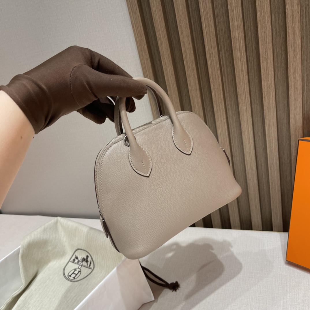 HERMES Bolide mini Evercolor皮 M8 沥青灰Gris Asphalte 可可爱爱 小个子也轻松驾驭