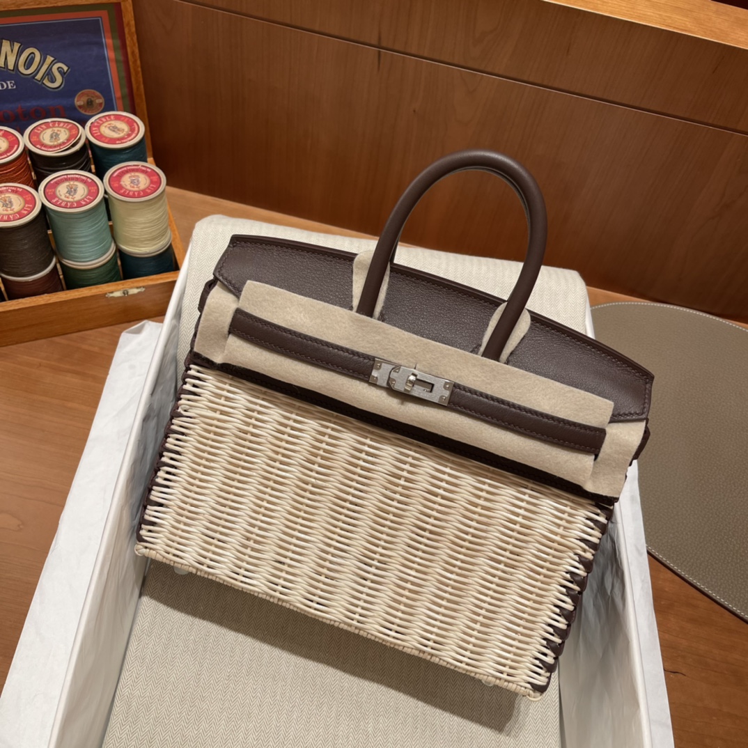 HERMES 爱马仕 Birkin Picnic 野餐包 限量版 夏天的快乐竟然是是竹子给的 Swift 0G 马鞍红