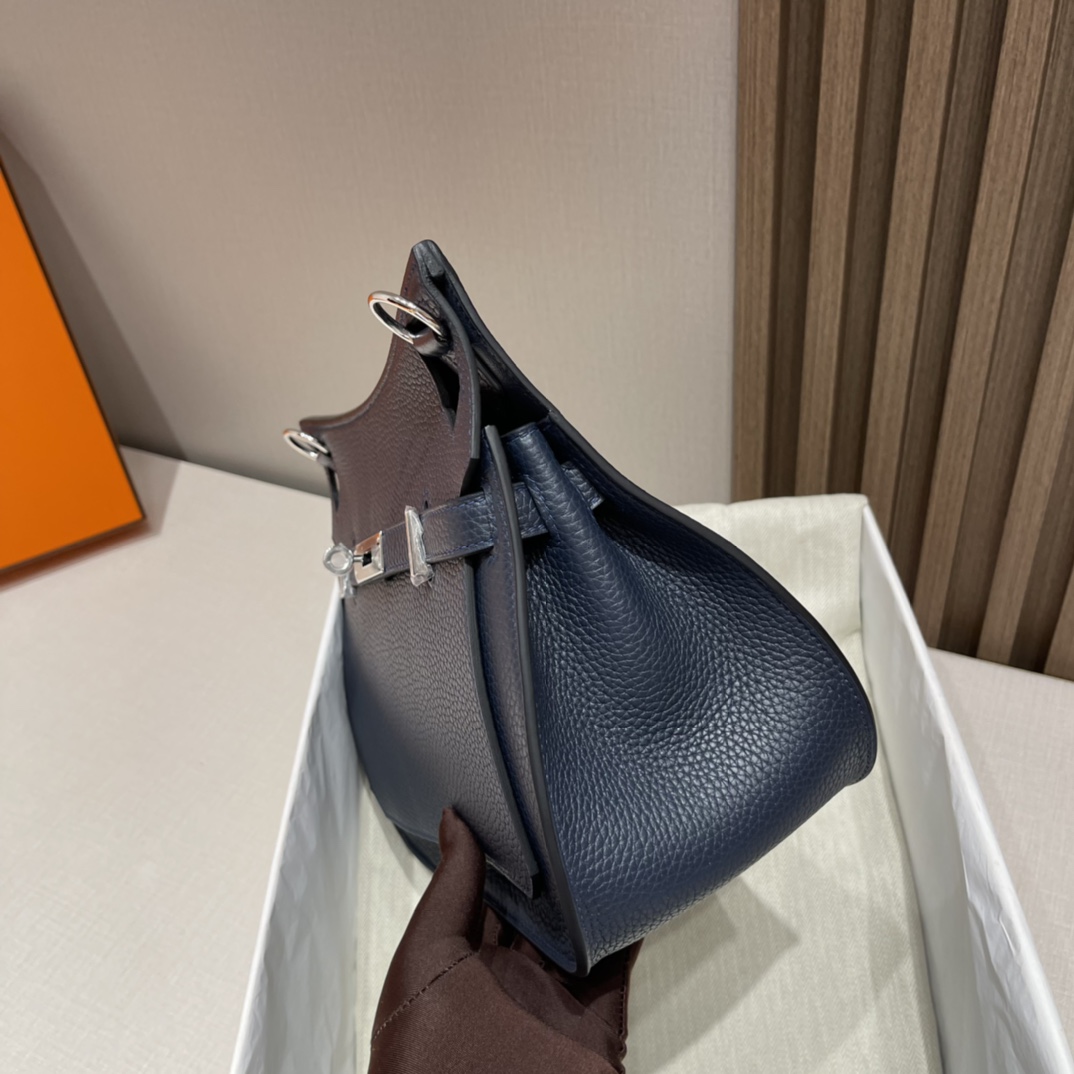 HERMES 爱马仕 Jypsiere吉普赛 28cm Clemence皮 2Z Bieu Nult午夜蓝 进口蜜蜡线 全手工制作