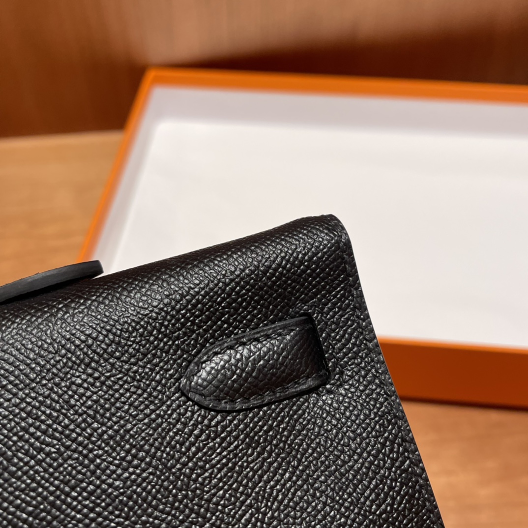 HERMES 爱马仕 Kelly cut 31cm Epsom皮 经典手包/晚宴包 89 黑色Noir 进口蜜蜡线 全手工制作