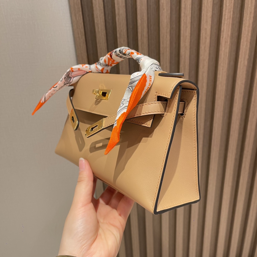 HERMES 爱马仕 Kelly pochette Epsom皮 0M 玛萨拉茶色Chai 巨好用的一代 进口蜜蜡线 全手工制作