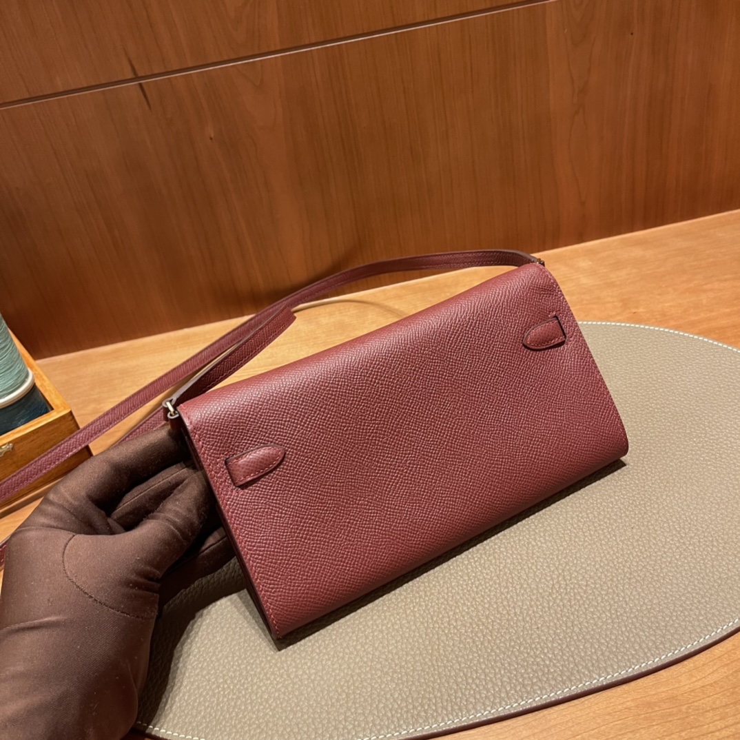 HERMES 爱马仕 Kelly to go Epsom皮 55 爱马仕红Rouge H 一生推的小斜挎 进口蜜蜡线 全手工制作