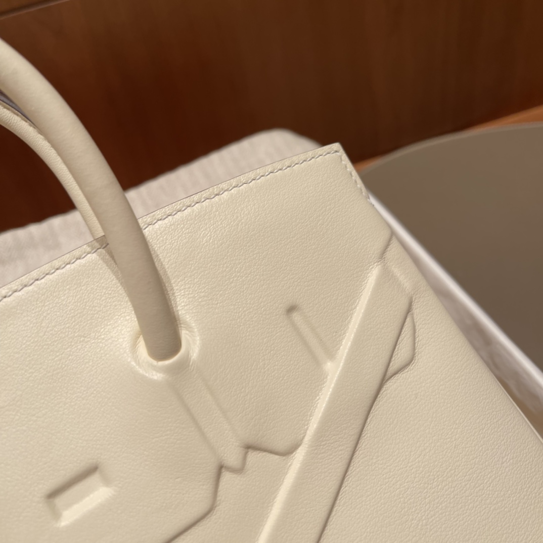 HERMES 爱马仕 幻影 /影子包 Birkin Shadow i2 奶油白Nata 进口蜜蜡线 全手工制作